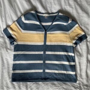 Christopher & Banks Blue and Yellow Striped Sweater